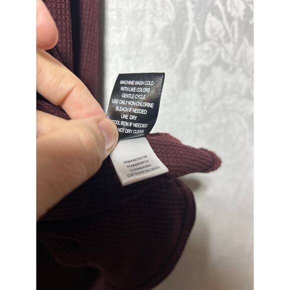 Torrid Top 2 2X Burgundy Thermal Waffle Knit Lace Detail Peplum Babydoll - Picture 7 of 9